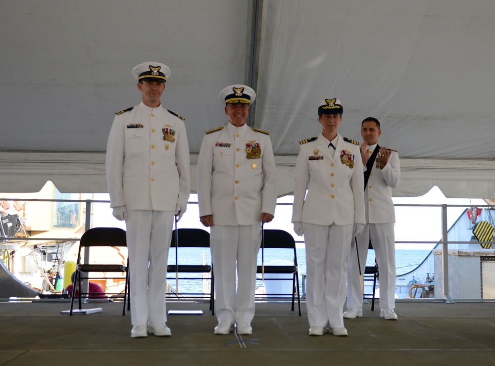 Rear Adm. Callahan attends Coast Guard Cutter Cypress Change of Command