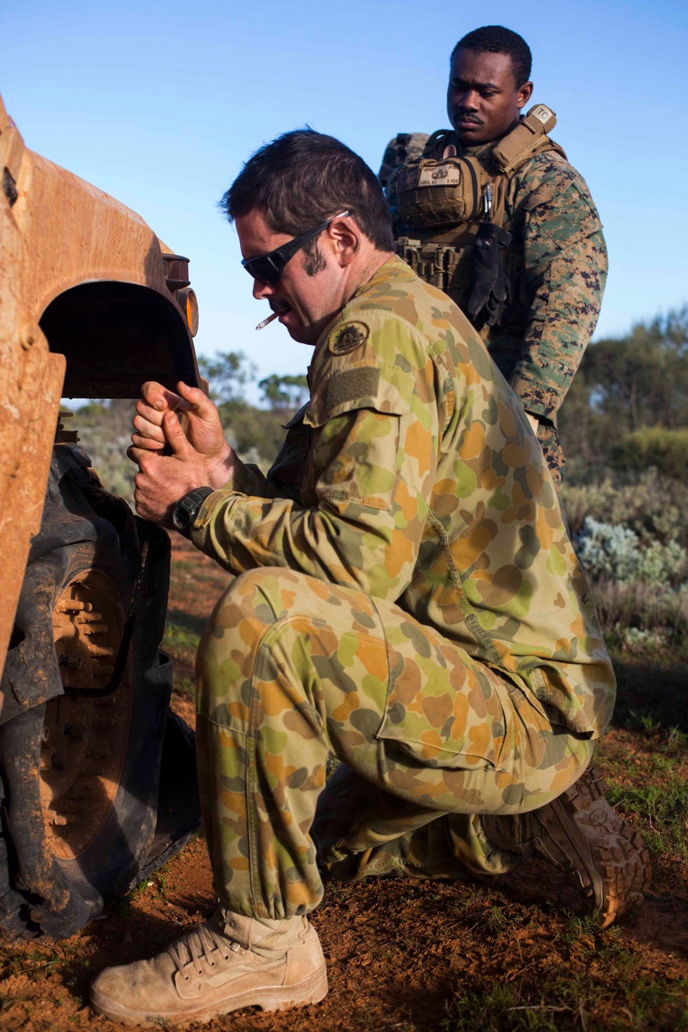 Flat tire doesn’t stop Marines from moving forward