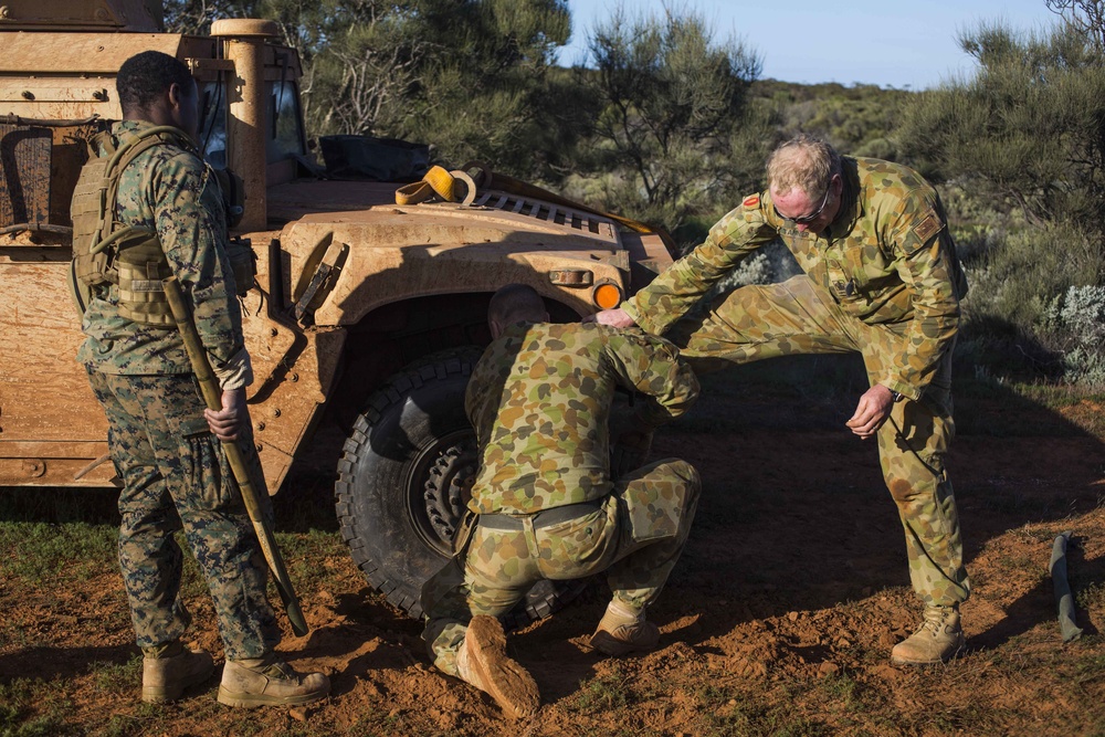 Flat tire doesn’t stop Marines from moving forward
