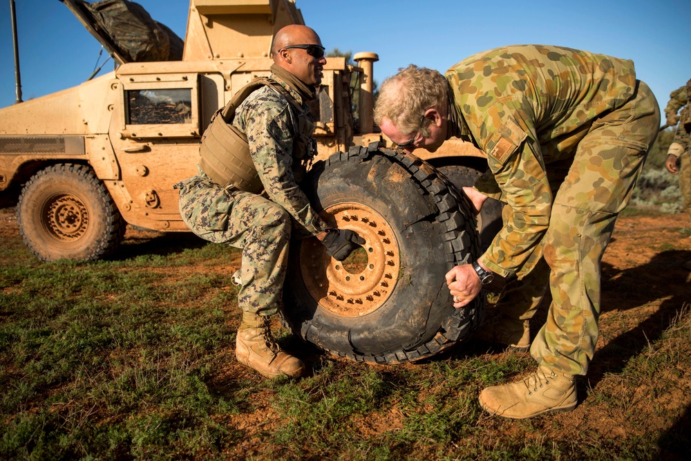 Flat tire doesn’t stop Marines from moving forward