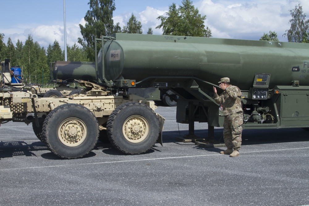 Refuel in the Baltics: 515th Transportation Company goes cross country