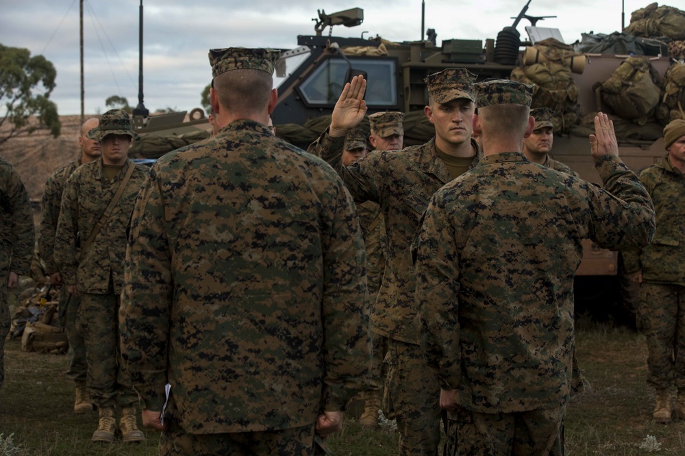 Field promotion during Exercise Hamel