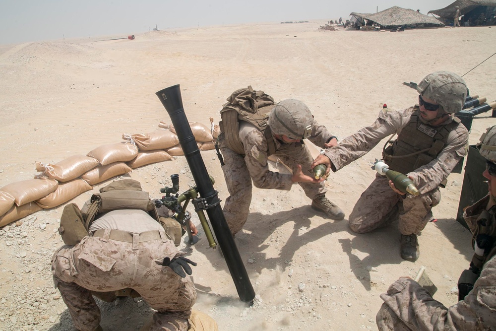 13th MEU Marines put their mortars up