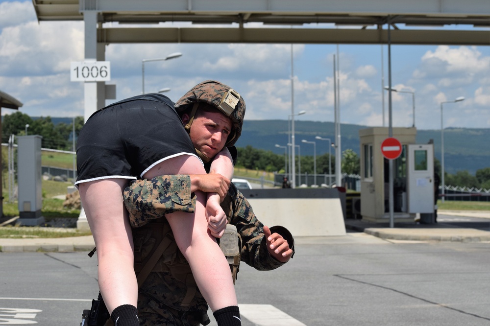 Soldiers, Marines, and Bulgarian Military Police Provide Base Security