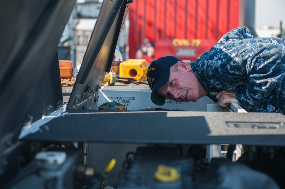 George H.W. Bush is undergoing a planned incremental availability period at Norfolk Naval Shipyard.