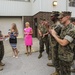 Surprise birthday cake for Pfc. Isom, thanks to USO and family