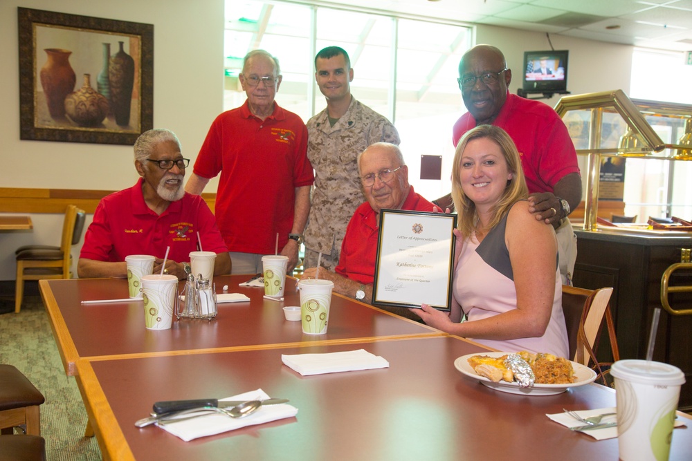 Employee of the Quarter, Katherine Fortune celebrates with VFW members