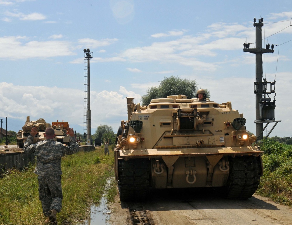 116th CBCT moves equipment by land and sea for Saber Guardian