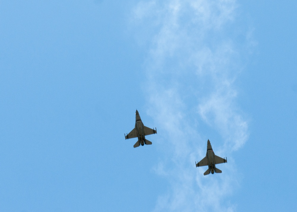 158th Fighter Wing Pilots Perform F-16 Flyover at Fenway Park