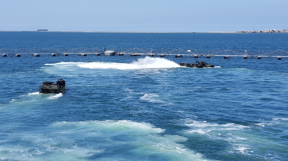 Floating tanks entering Mexican Ship