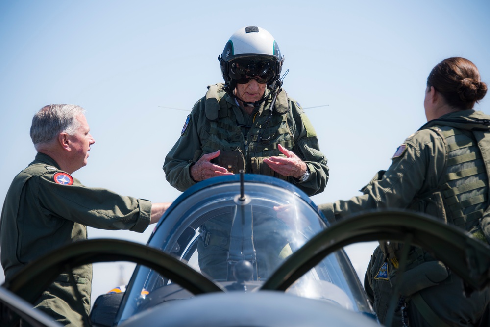 Legendary Ace Flies His 100th Aircraft in &quot;the Birthplace of Naval Aviation&quot;