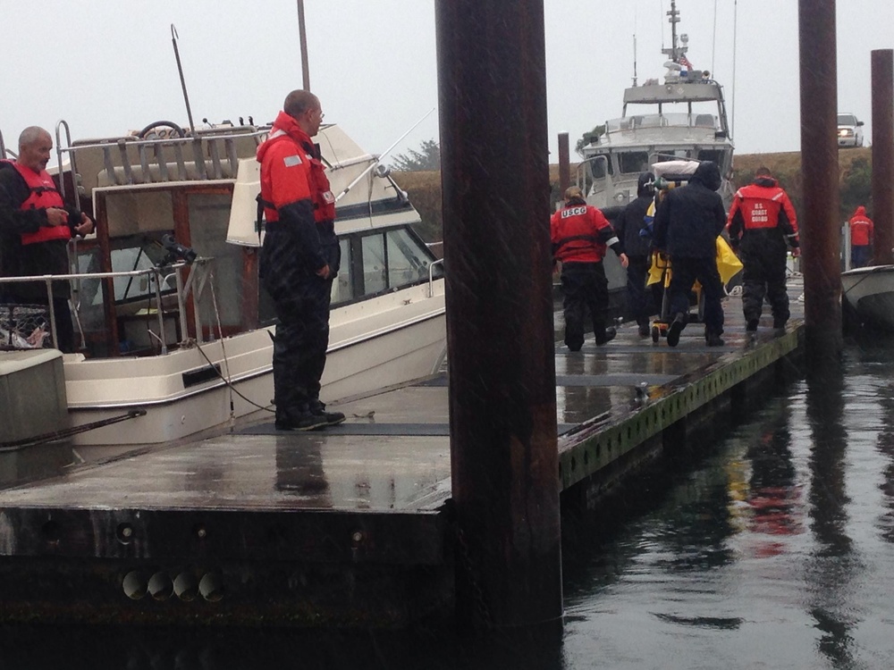 Coast Guard boatcrews medevac mariner near Chetco River