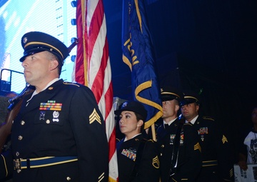 Oregon National Guard performs color guard at KISS concert