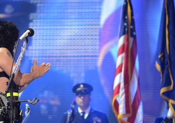 Oregon National Guard performs color guard at KISS concert