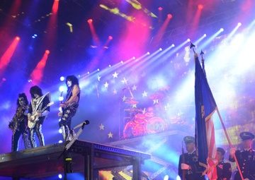 Oregon National Guard performs color guard at KISS concert