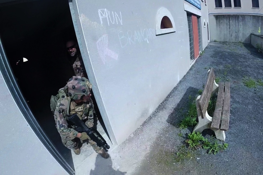 SPMAGTF-CR-AF Bravo Co &amp; French Army Conduct Platoon Defense exercise