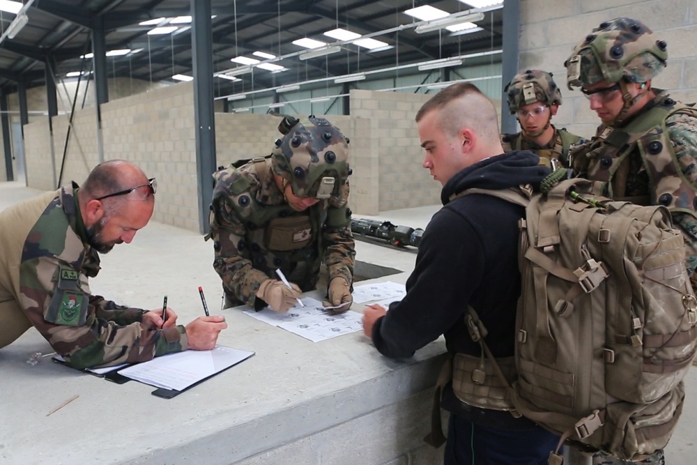 SPMAGTF-CR-AF Marines &amp; French Army conduct a NEO exercise