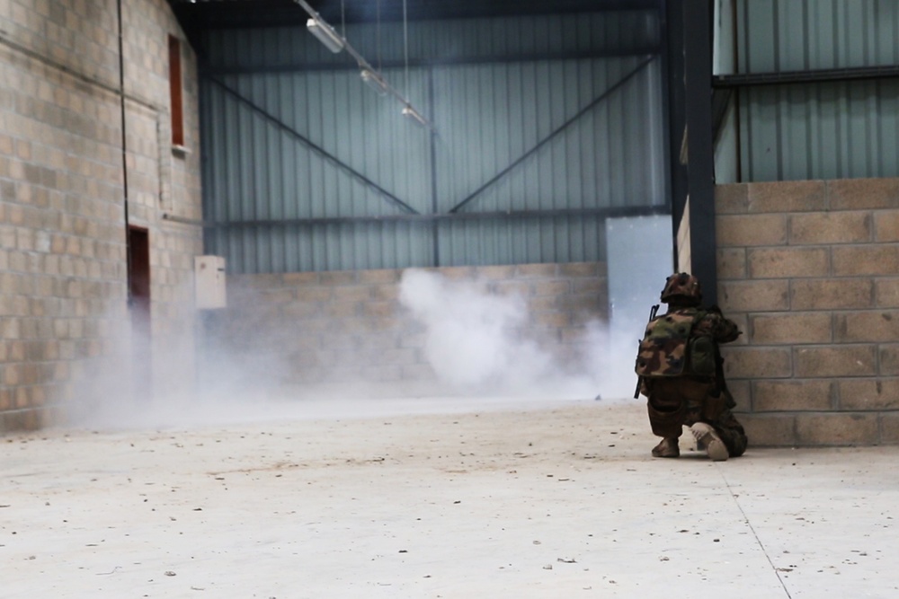 SPMAGTF-CR-AF Marines &amp; French Army conduct a NEO exercise