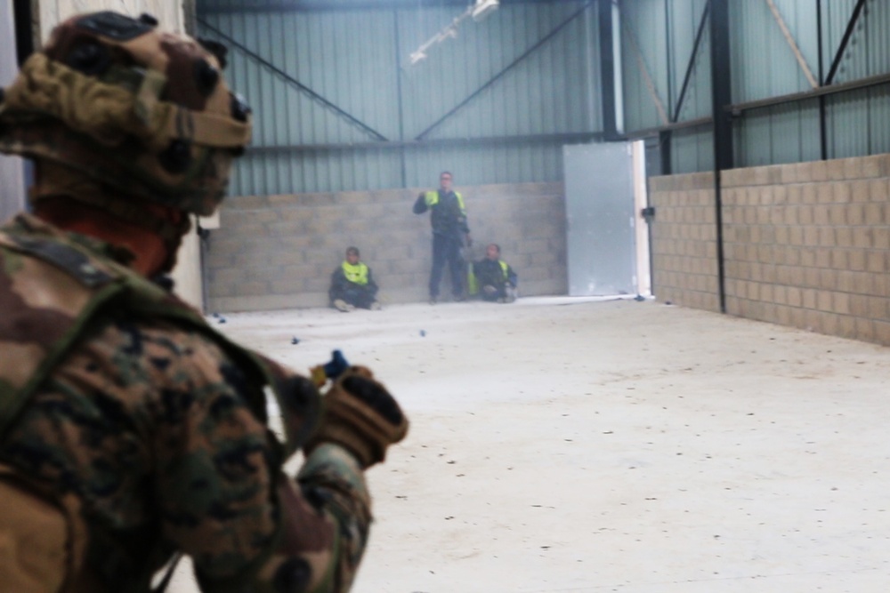 SPMAGTF-CR-AF Marines &amp; French Army conduct a NEO exercise