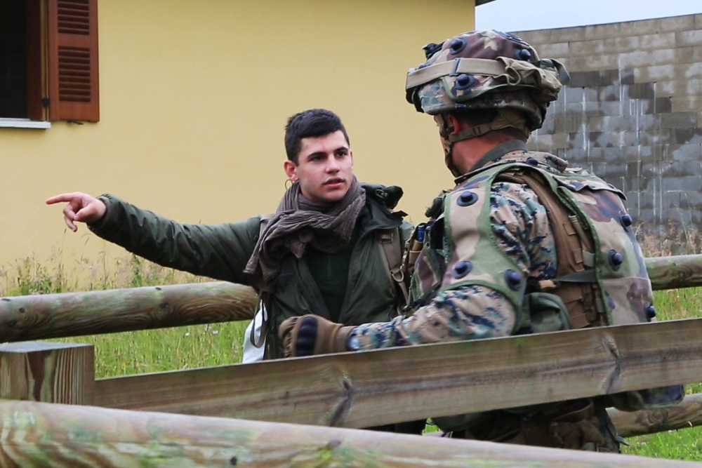 SPMAGTF-CR-AF Marines &amp; French Army conduct a NEO exercise