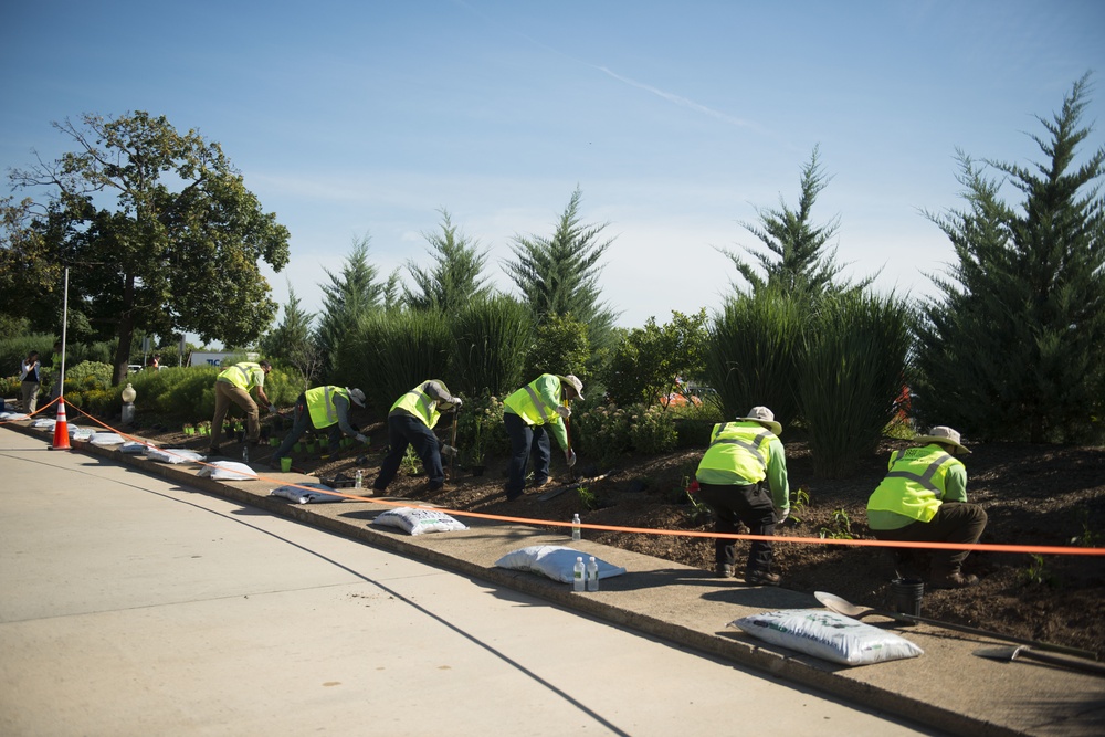 The National Association of Landscape Professions volunteer in Arlington National Cemetery