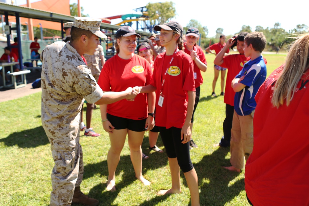 Marines volunteer with special needs campers in Australia
