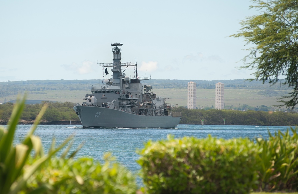 CNS Almirante Cochrane (FF 05) departs Joint Base Pearl Harbor-Hickam for Rim of the Pacific 2016