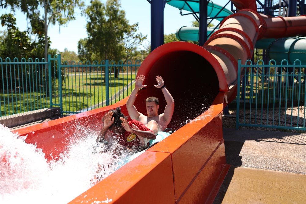 Marines volunteer with special needs campers in Australia