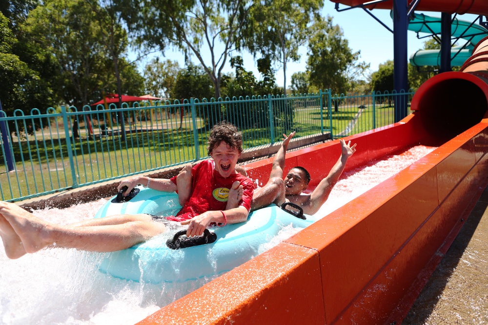 Marines volunteer with special needs campers in Australia