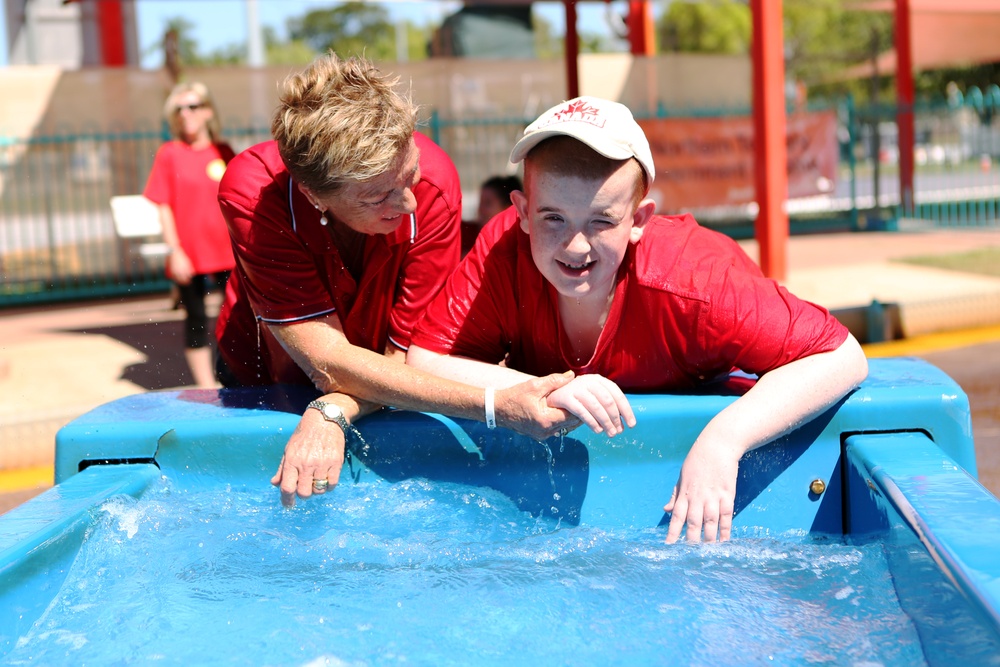 Marines volunteer with special needs campers in Australia
