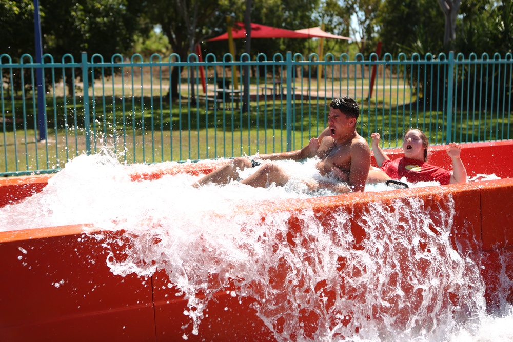 Marines volunteer with special needs campers in Australia