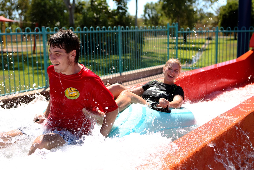 Marines volunteer with special needs campers in Australia