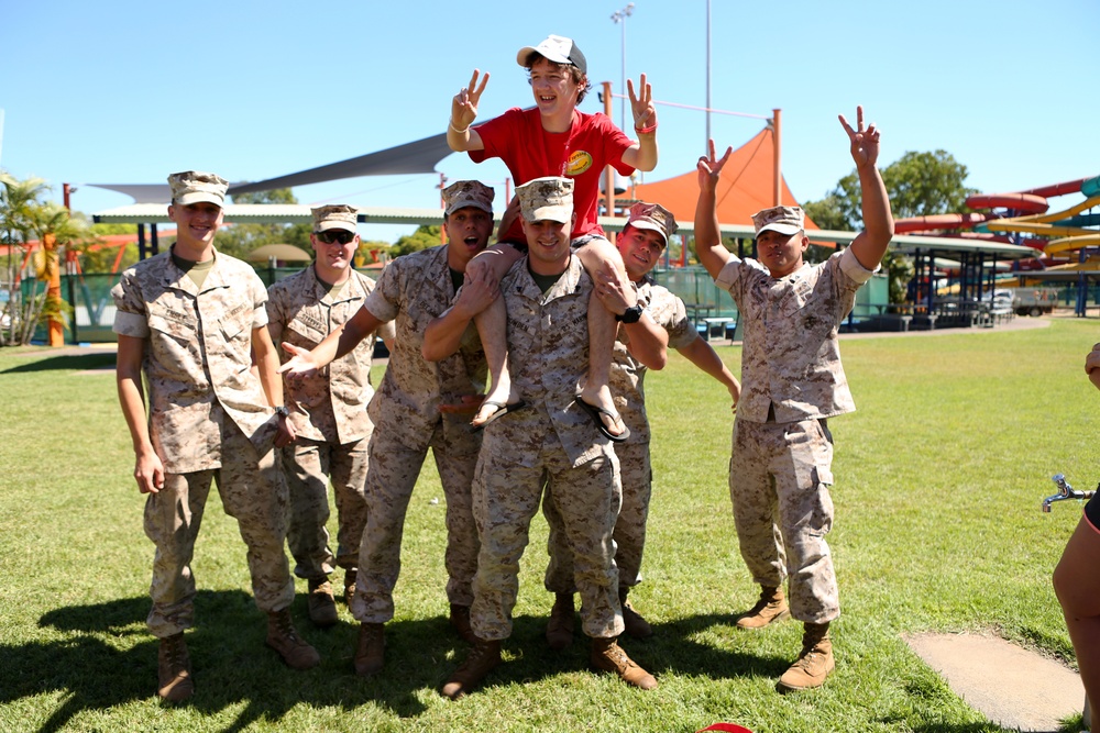 Marines volunteer with special needs campers in Australia