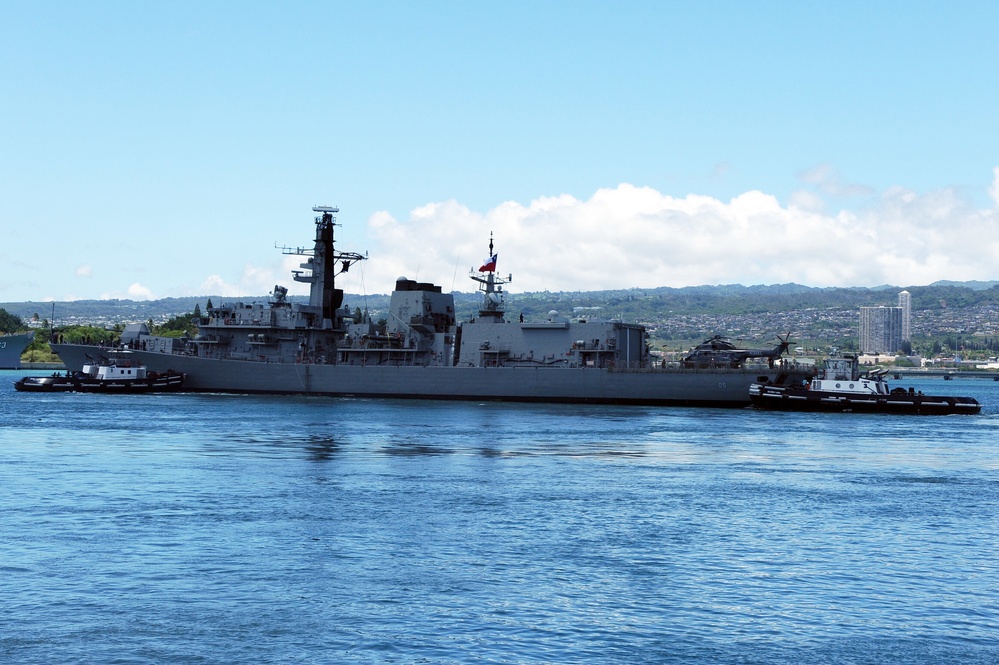 CNS Almirante Cochrane gets underway for RIMPAC