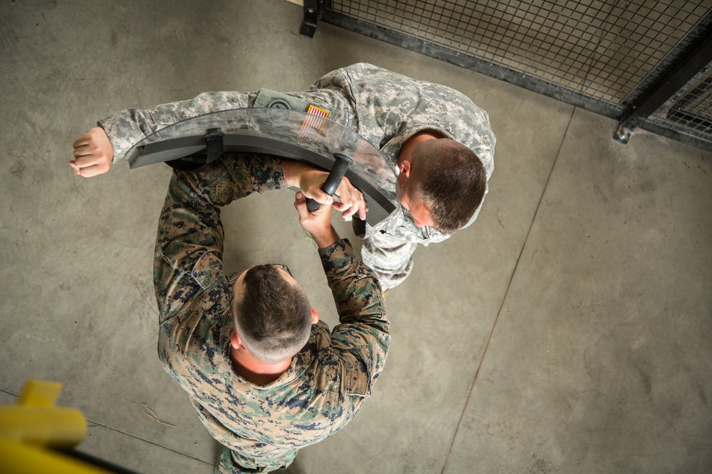 Marine trains Soldiers