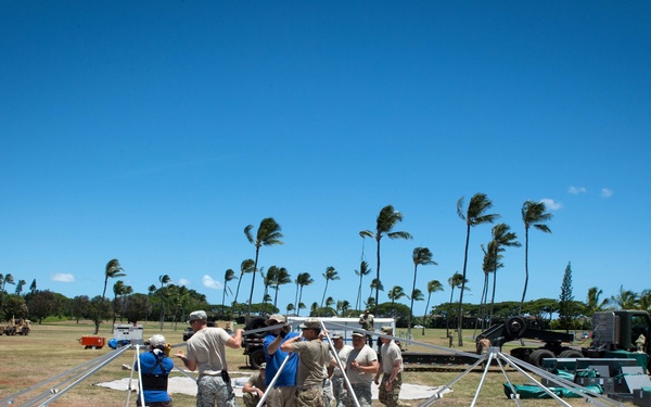 U.S. Army Soldiers assigned to 445th Civil Affairs Battalion setup a field hospital for RIMPAC