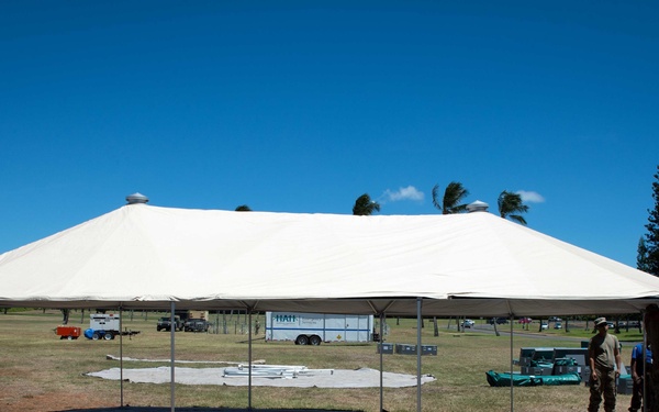 U.S. Army Soldiers assigned to 445th Civil Affairs Battalion setup a field hospital for RIMPAC
