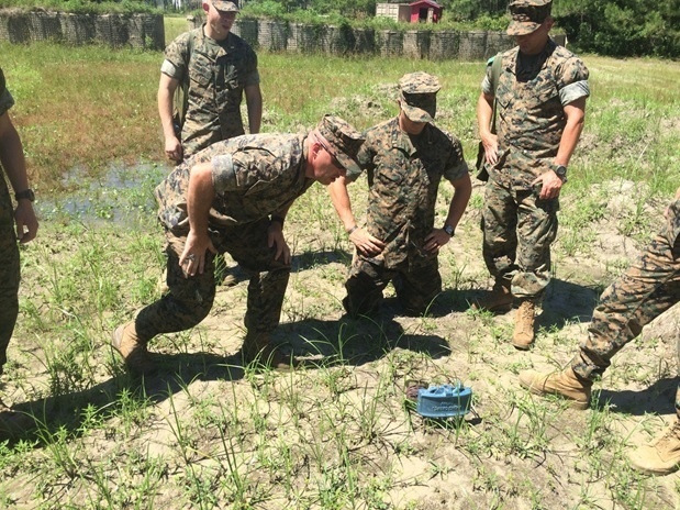 instructor with Combat Engineer Officer course  teaches about the M18A1 Claymore Mine