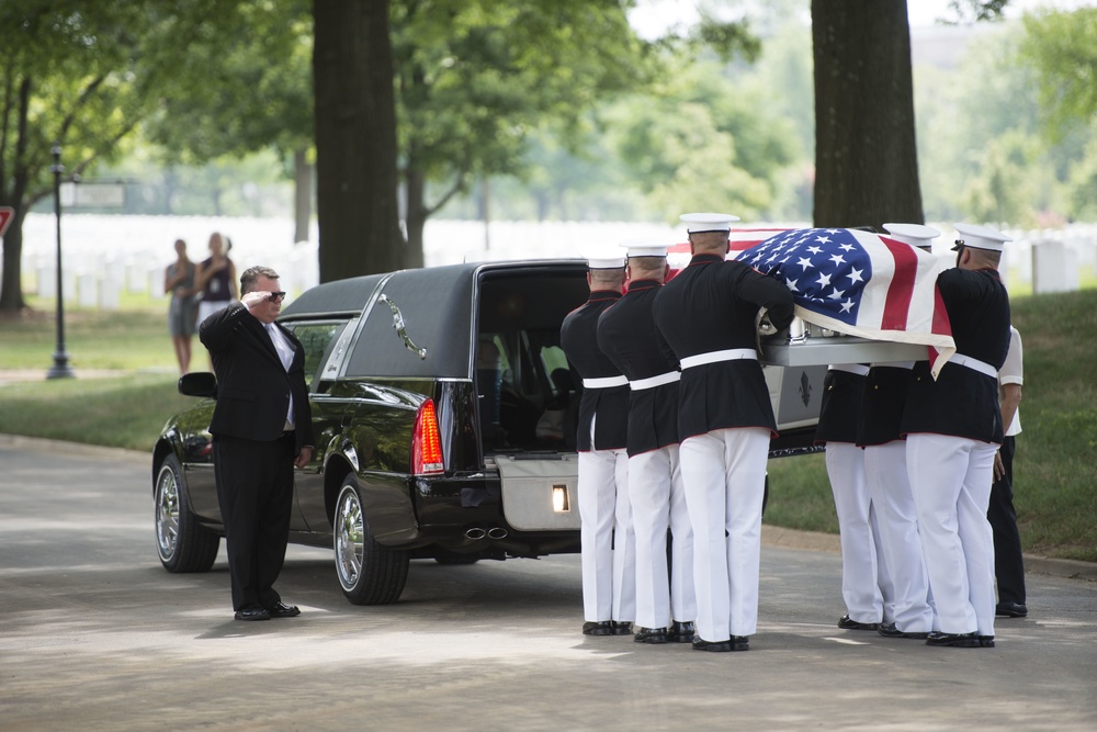Graveside service for U.S. Marine Corps Pvt. Robert Carter Jr. in Arlington National Cemetery