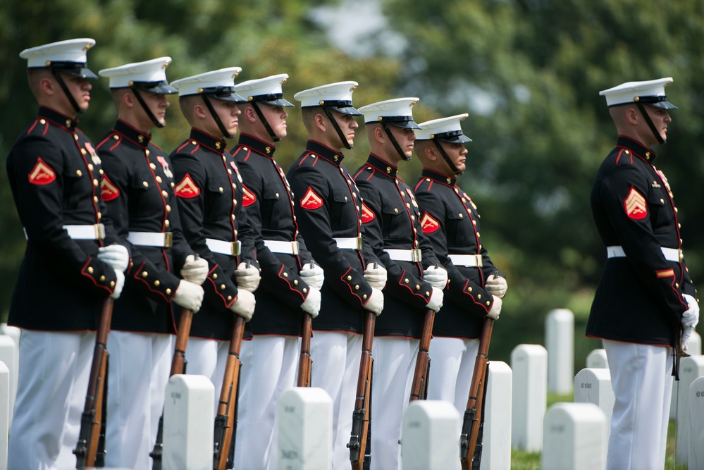 Graveside service for U.S. Marine Corps Pvt. Robert Carter Jr. in Arlington National Cemetery