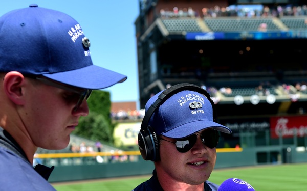 Service members participate in Colorado Rockies military appreciation ceremony