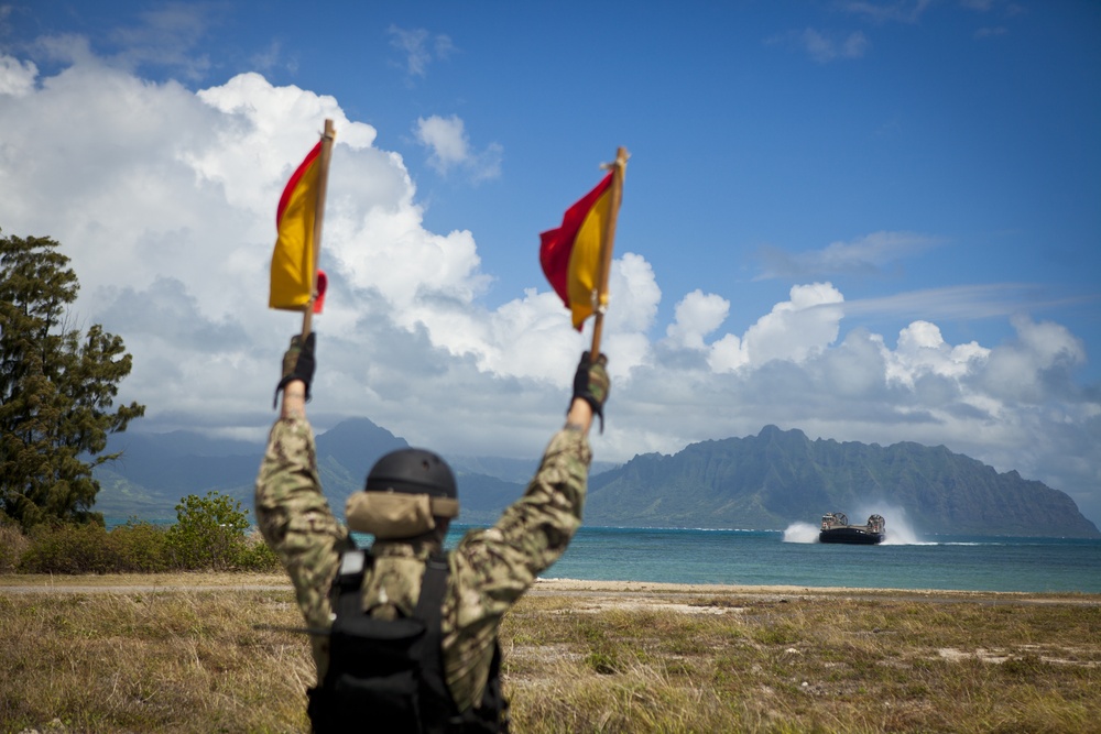 LCACs Hover Aboard Marine Corps Air Station, Kaneohe Bay, Hawaii