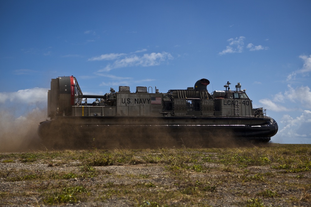 LCACs Hover Aboard Marine Corps Air Station, Kaneohe Bay, Hawaii