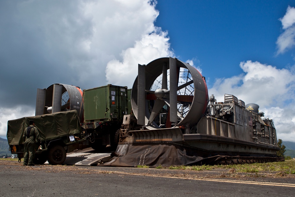 LCACs Hover Aboard Marine Corps Air Station, Kaneohe Bay, Hawaii