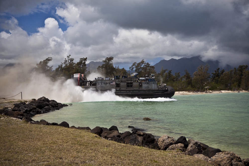 LCACs Hover Aboard Marine Corps Air Station, Kaneohe Bay, Hawaii