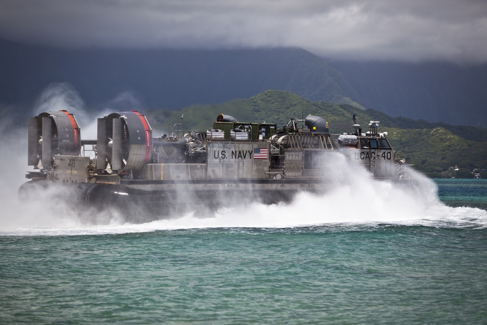 LCACs Hover Aboard Marine Corps Air Station, Kaneohe Bay, Hawaii