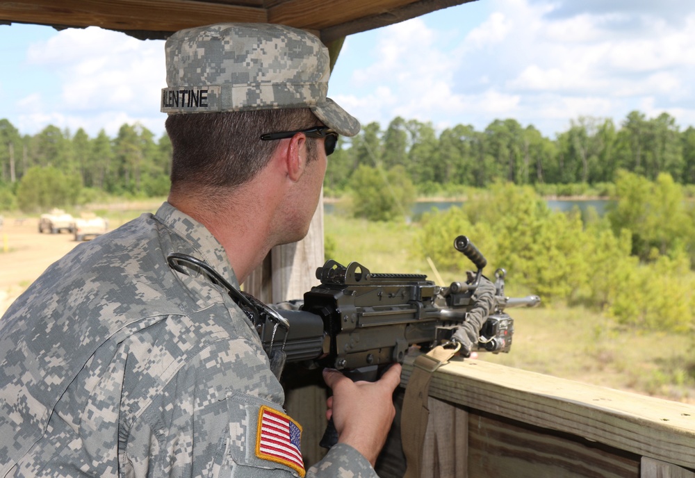 Soldiers conduct security operations at Forward Operating Base Warrior during JRTC