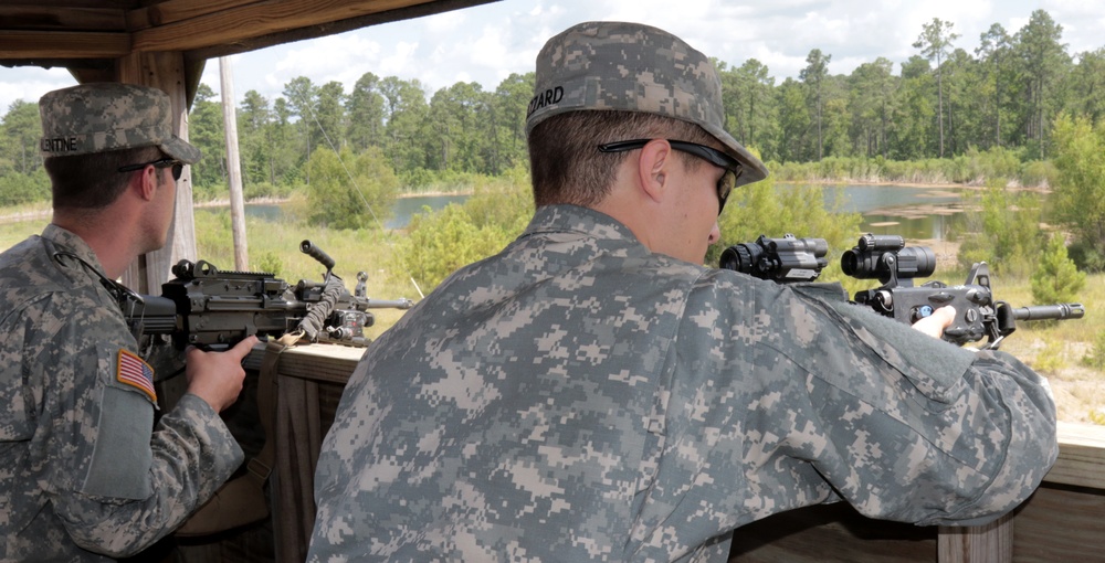 Soldiers conduct security operations at Forward Operating Base Warrior during JRTC