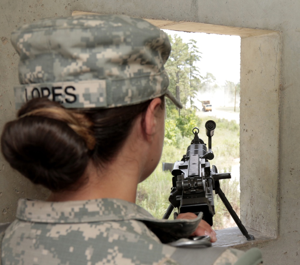 Soldiers conduct security operations at Forward Operating Base Warrior during JRTC