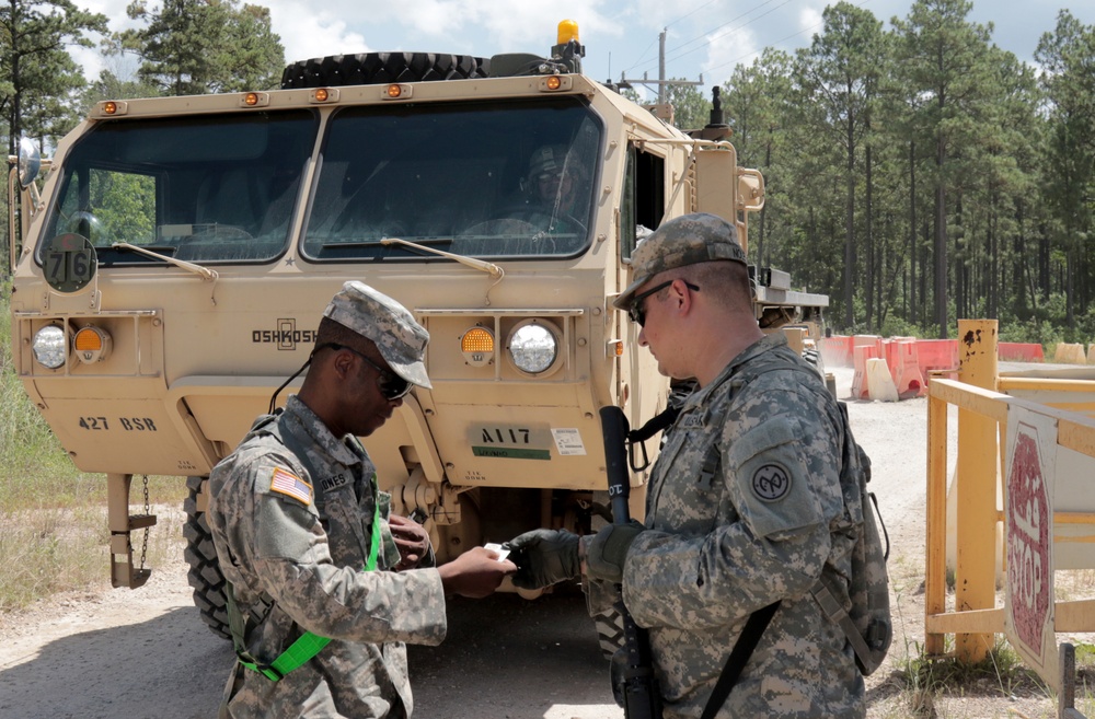 Soldiers conduct security operations at Forward Operating Base Warrior during JRTC